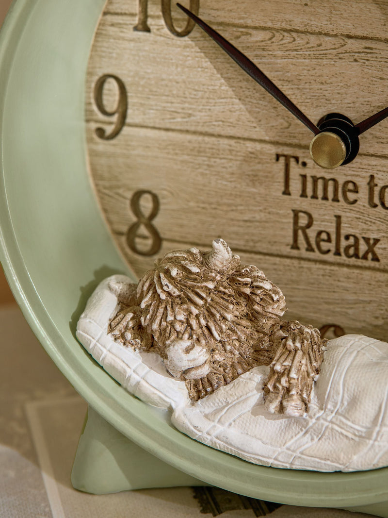Hamish the Highland Cow natural animal mantel clock, UK version