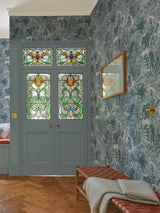 Next Graham & Brown New Eden Blue Porcelain Wallpaper Sample- Buy online at McGrocer