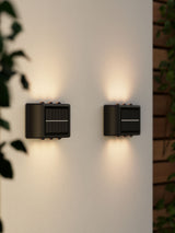 Next SolarCentre Set of 2 Black Mini Trio Up and Down Outdoor Solar Wall Lights- Buy online at McGrocer