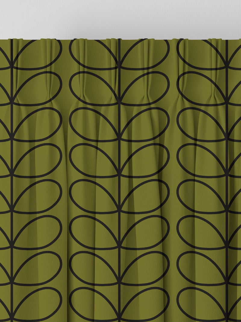 Orla Kiely Olive Green Linear Stem made to measure curtains (British brand)