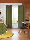 Orla Kiely Olive Green Linear Stem made to measure curtains (British brand)