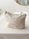 No Ordinary Gift embroidered leafy design makeup bag 18x21cm, UK version