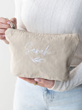No Ordinary Gift embroidered leafy design makeup bag 18x21cm, UK version
