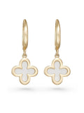 Beaverbrooks 9ct gold mother of pearl clover hoop earrings 21mm - British product