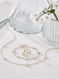 Beaverbrooks 9ct gold mother of pearl clover hoop earrings 21mm - British product