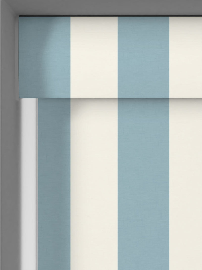 Laura Ashley Lille stripe seaspray blue roller blind (British brand)