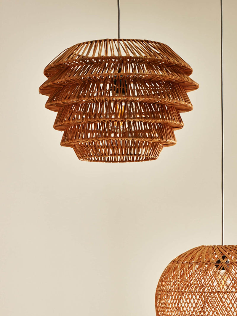 Oliver Bonas natural cono rattan woven lampshade 32x46cm, UK version