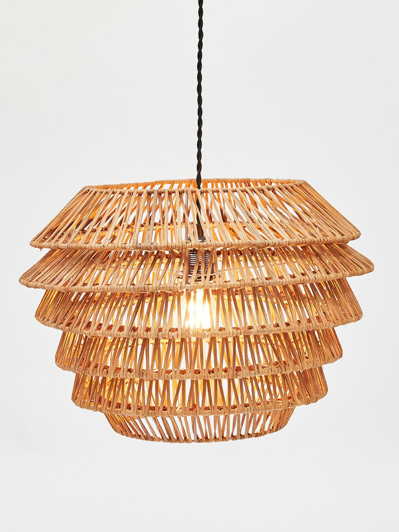 Oliver Bonas natural cono rattan woven lampshade 32x46cm, UK version