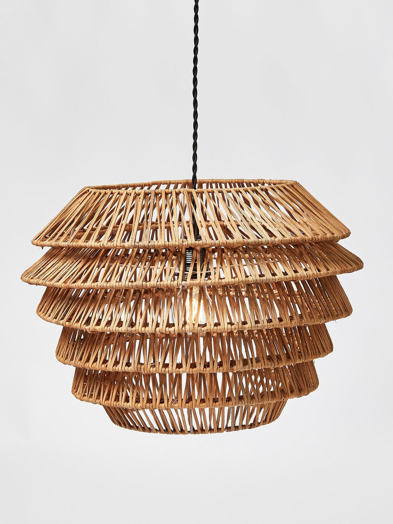 Oliver Bonas natural cono rattan woven lampshade 32x46cm, UK version
