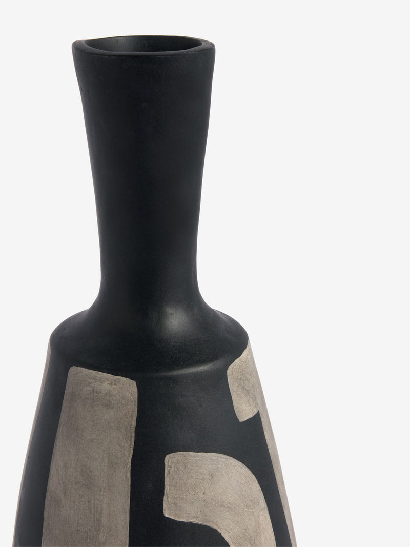 French Connection black hand-painted papier mache vase 48cm height - British product