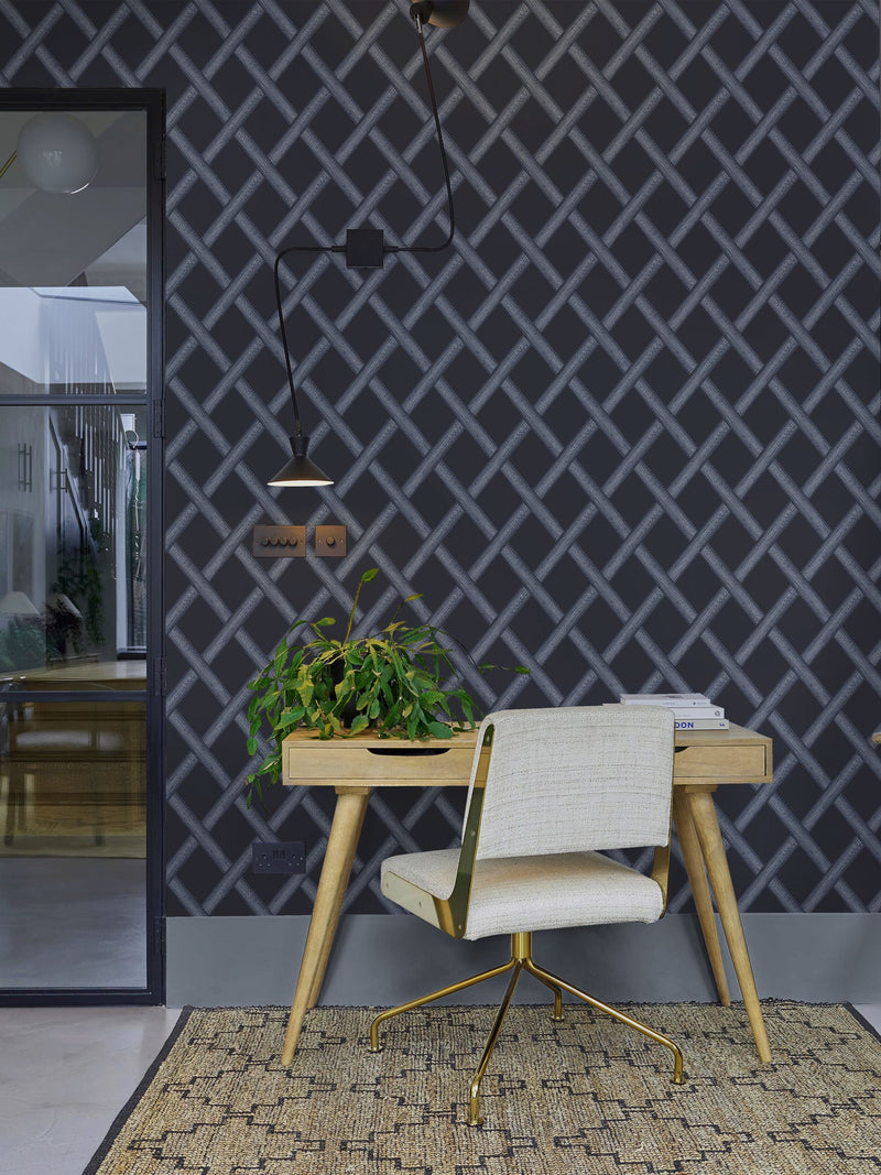 Graham & Brown Greenskeeper Geo wallpaper sample navy - British product