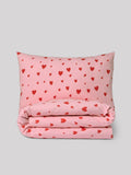 Pink red hearts duvet cover and pillowcase set, imported from the UK