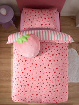 Pink Red Hearts Duvet Cover and Pillowcase Set