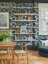 Next Graham & Brown Blue Ambire Wallpaper Sample- Buy online at McGrocer