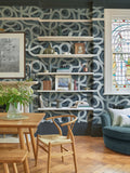 Graham & Brown Blue Ambire wallpaper sample (British brand)