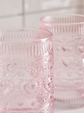 Pink Heart Pressed Tumbler Glasses Set of 2 (British brand)