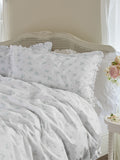 Shabby Chic Rosabelle blue print duvet cover and pillowcase set (British brand)