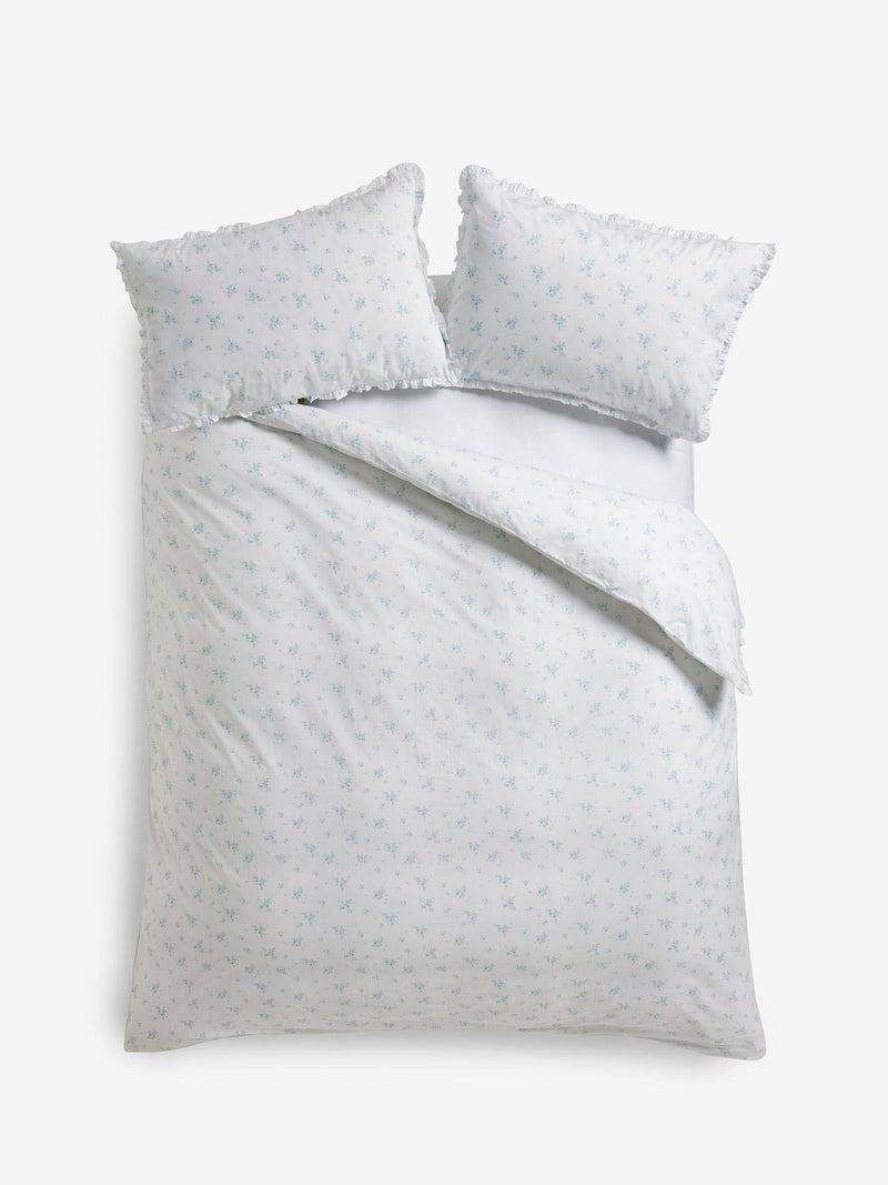 Shabby Chic Rosabelle blue print duvet cover and pillowcase set (British brand)