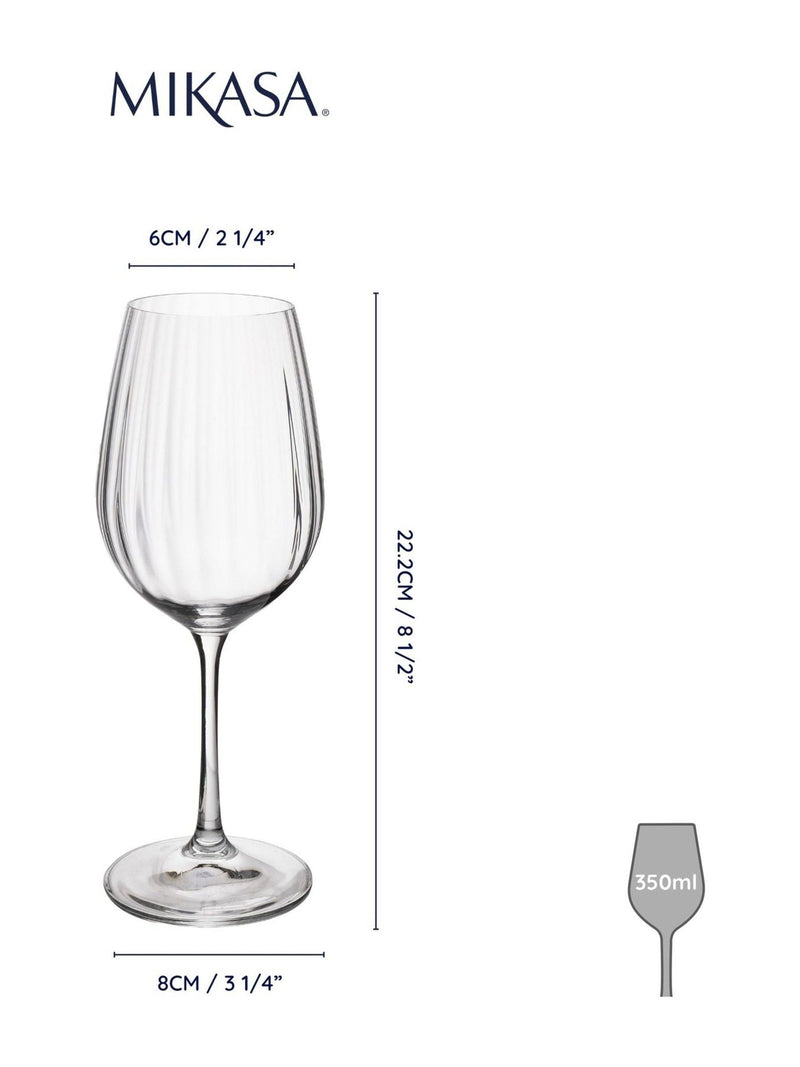 Mikasa Treviso crystal wine glasses set of 4 350ml, imported from the UK