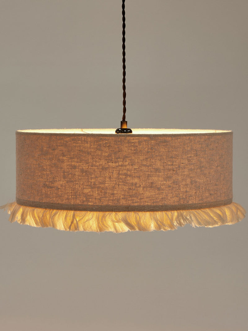 Oliver Bonas Alma boucle tassel lamp shade 45cm, imported from the UK