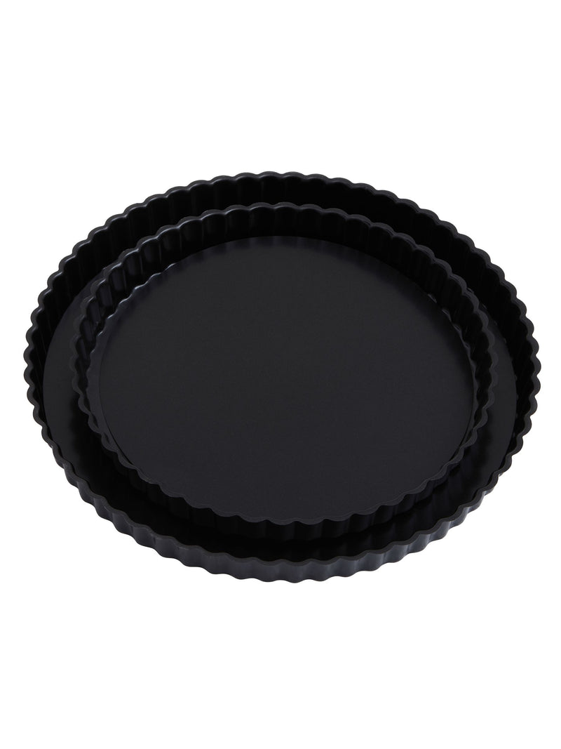 Maison by Premier Black From Scratch Set Of Two Fluted Flan Dishes