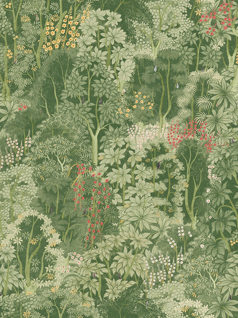 Graham & Brown Green New Eden wallpaper sample, imported from the UK