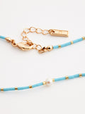Blue beaded anklet - British product