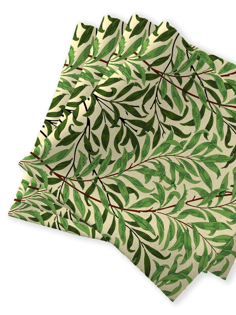 William Morris Gallery Green Willow Boughs Pack of 4 100% Cotton Napkins