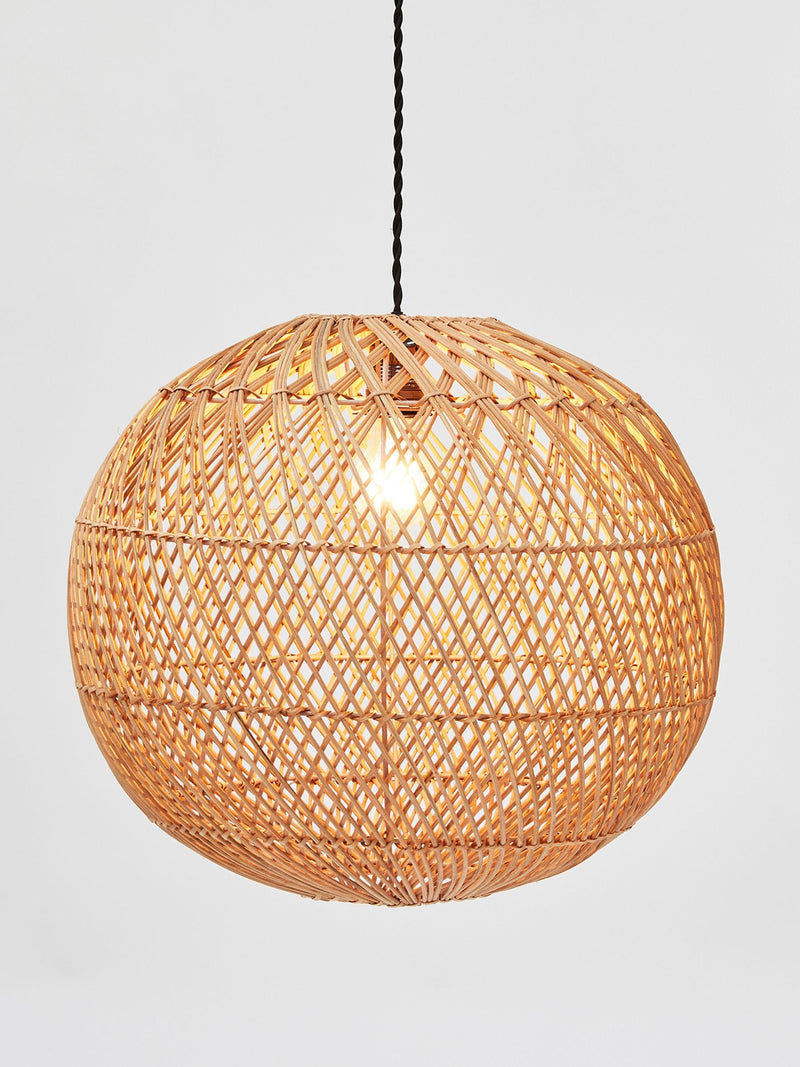 Oliver Bonas natural rattan woven lamp shade 40cm, UK version