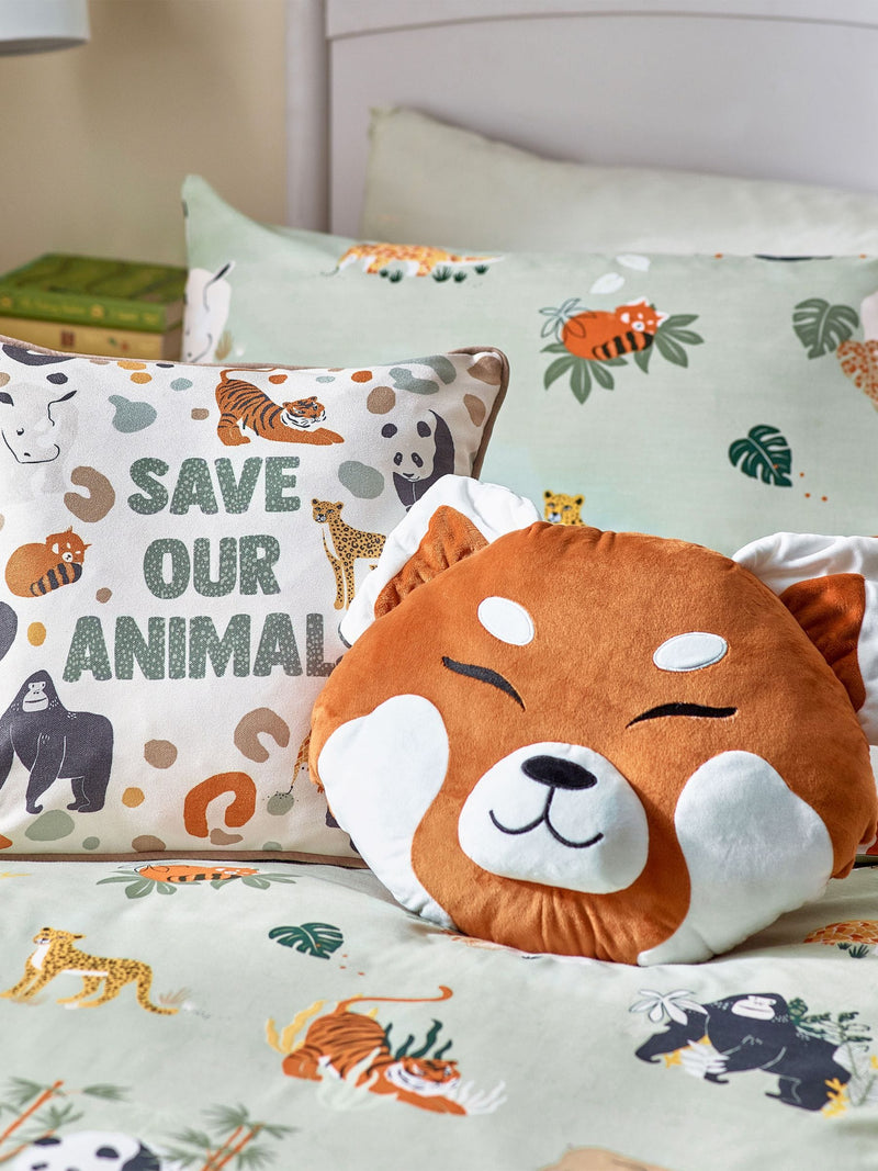 Little Furn Multi & Green Wildlife Animal Duvet Cover Set