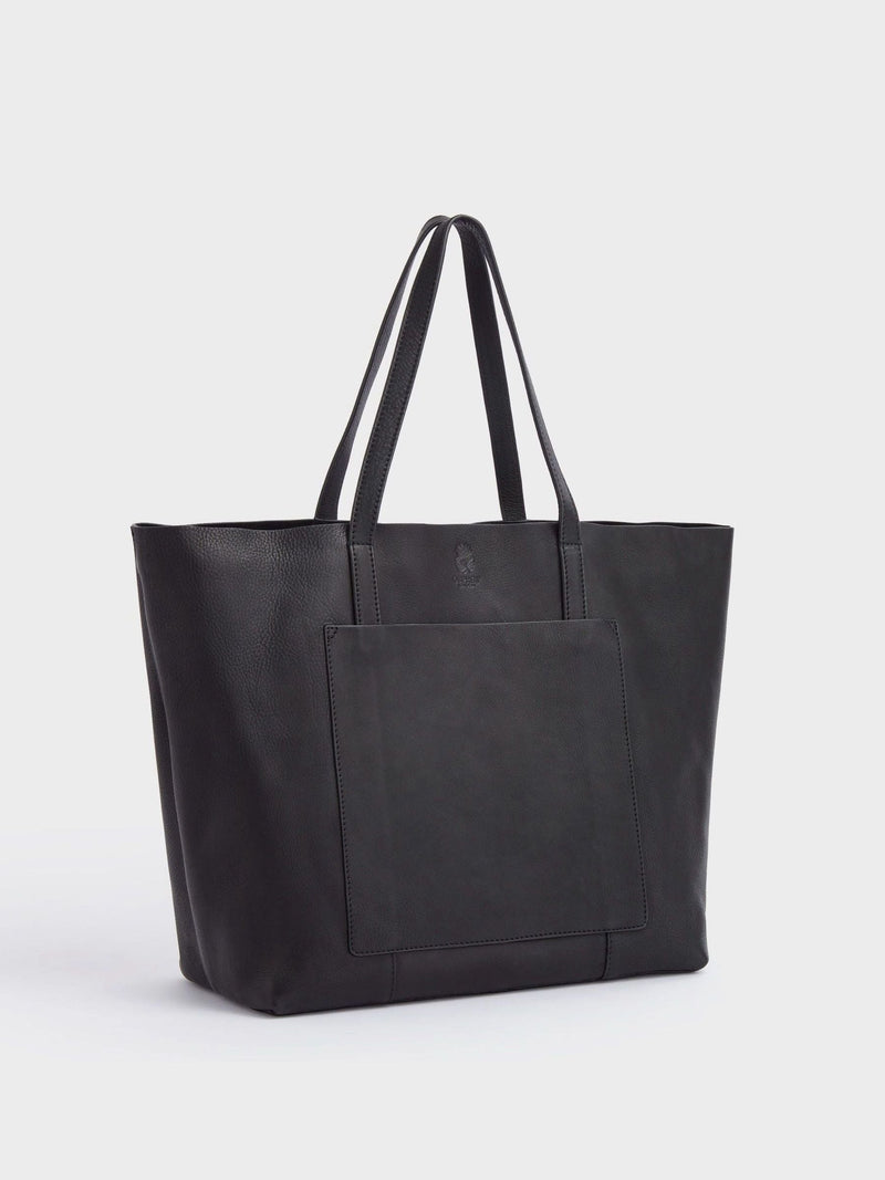 Osprey London black Vintage Santa Fe leather tote bag, UK version