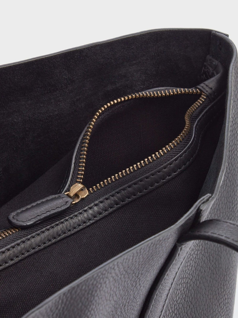 Osprey London black Vintage Santa Fe leather tote bag, UK version