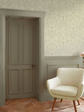 Graham & Brown green Hartley Damask wallpaper sample, UK version