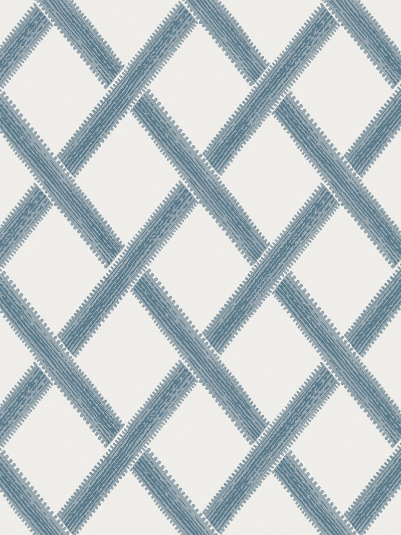 Graham & Brown wallpaper sample Greenskeeper Geo blue and cream - British product