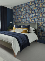 Next Graham & Brown Blue Reecho Twilight Wallpaper Sample- Buy online at McGrocer