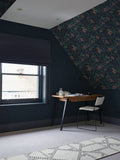Graham & Brown blue organdy wallpaper sample, imported from the UK