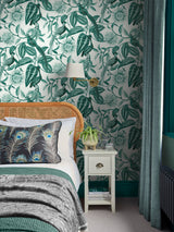 Next Graham & Brown Amherst's Garden Teal Wallpaper Sample- Buy online at McGrocer