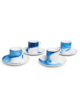 Next Rick Stein Blue Coves of Cornwall Espresso Cup and Saucers Set of 4- Buy online at McGrocer
