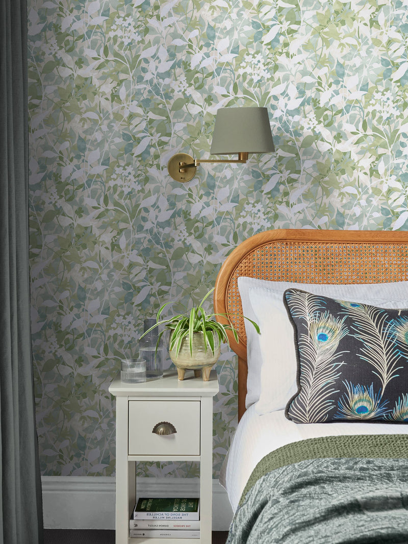Graham & Brown Sage Fleur wallpaper sample A4, UK version