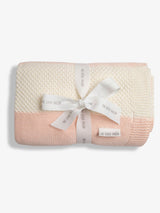 Next The Little Tailor Pink 100% Cotton Textured Stripe Shawl Blanket 104cm x 85cm- Buy online at McGrocer