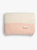 The Little Tailor pink cotton textured stripe shawl blanket (British brand)
