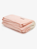 The Little Tailor pink cotton textured stripe shawl blanket (British brand)