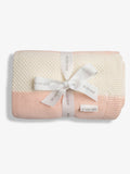 The Little Tailor pink cotton textured stripe shawl blanket (British brand)
