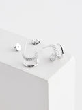Silver double hoop earrings with diamante detail, UK version