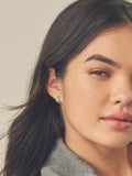 Silver double hoop earrings with diamante detail, UK version