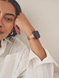Rose gold stainless steel Apple watch strap, imported from the UK