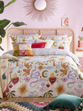 Multicolour Alchemy Reversible Duvet Cover and Pillowcase Set, imported from the UK