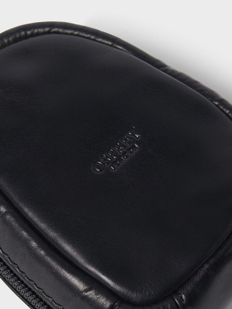 Osprey London black leather charger pouch (British brand)