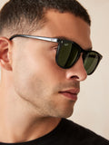 Ray-Ban RB2210 black square sunglasses, imported from the UK