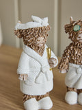 Set of 2 Hamish the Highland Cow spa ornaments (British brand)